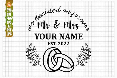 Mr and Mrs SVG PNG DXF, Wedding Svg, Wedding Rings, His and Hers Svg Monogram, Marriage Svg SVG TonisArtStudio 