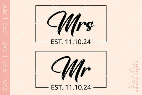 Mr and Mrs SVG | PNG | EPS | DXF SVG Partypantaloons 