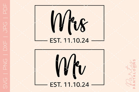 Mr and Mrs SVG | PNG | EPS | DXF SVG Partypantaloons 
