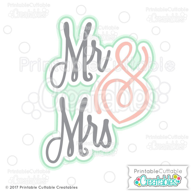 Mr. and Mrs. SVG Printable Cuttable Creatables 