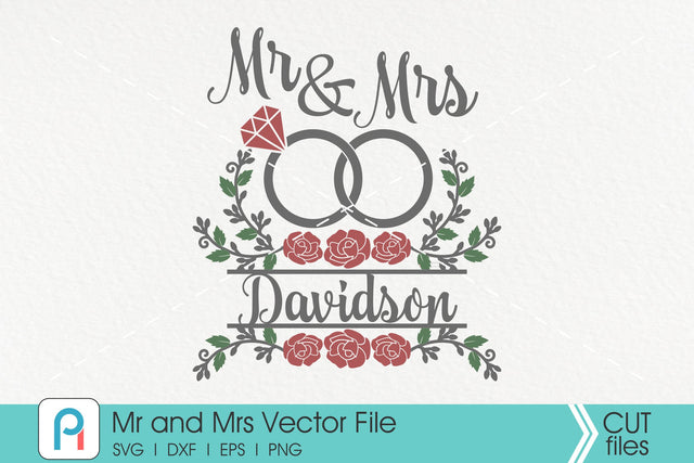 Mr and Mrs Svg, Wedding Svg, Mr and Mrs Monogram Svg, Wedding Monogram Svg SVG Pinoyart Kreatib 