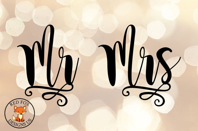 Mr and Mrs | Wedding Files | SVG PNG DXF SVG RedFoxDesignsUS 