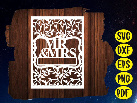 Mr and Mrs Wedding Paper cut SVG Johan Ru designs 