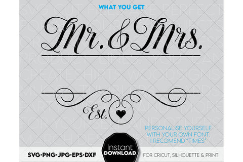 Mr And Mrs Welcome Sign | Last Name Welcome Sign | Home Decoration | Family Sign SVG March Design Studio 