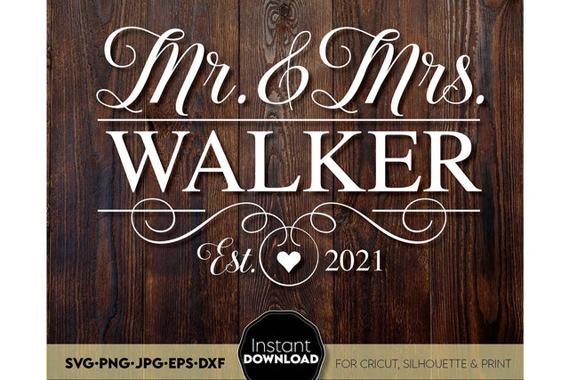 Mr And Mrs Welcome Sign | Last Name Welcome Sign | Home Decoration | Family Sign SVG March Design Studio 