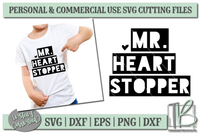 Mr. Heart Stopper SVG File, Kid's Valentine's SVG Cut File SVG TB Designs 