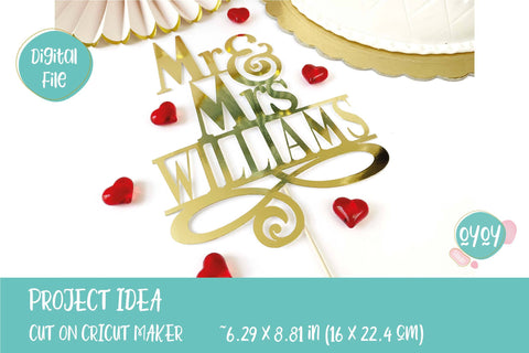 Mr & Mrs Custom SVG | Personalized Wedding Cake Topper SVG SVG OyoyStudioDigitals 