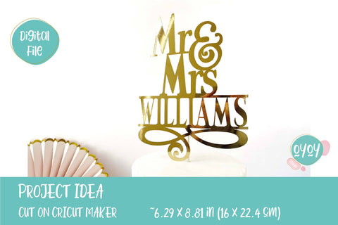 Mr & Mrs Custom SVG | Personalized Wedding Cake Topper SVG SVG OyoyStudioDigitals 