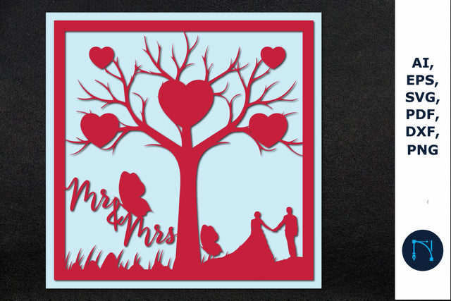 Mr & Mrs. Greeting Card 3d SVG cut file SVG MD JOYNAL ABDIN 