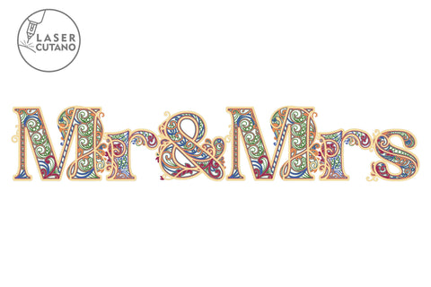 MR & MRS Multilayer Laser Cut Files, Mandala, Sign SVG, 3D Designs, Mini Design Bundles SVG LaserCutano 