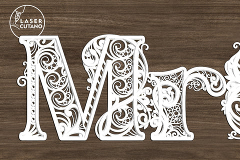 MR & MRS Multilayer Laser Cut Files, Mandala, Sign SVG, 3D Designs, Mini Design Bundles SVG LaserCutano 