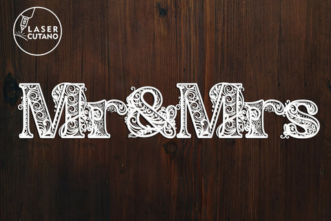 MR & MRS Multilayer Laser Cut Files, Mandala, Sign SVG, 3D Designs, Mini Design Bundles SVG LaserCutano 