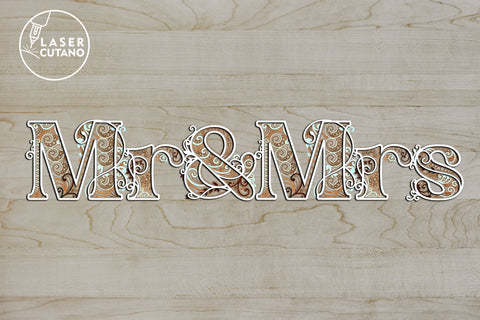 MR & MRS Multilayer Laser Cut Files, Mandala, Sign SVG, 3D Designs, Mini Design Bundles SVG LaserCutano 