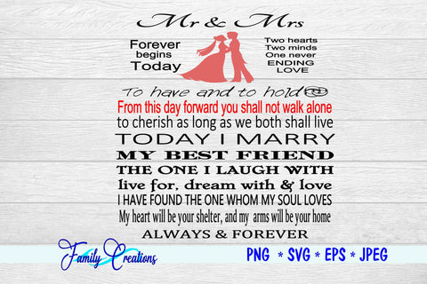 Mr & Mrs Saying SVG Family Creations 