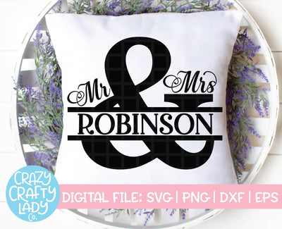 Mr & Mrs Split Ampersand | Wedding SVG Cut File SVG Crazy Crafty Lady Co. 