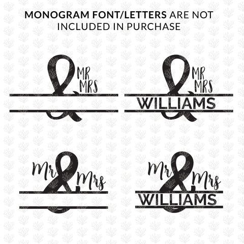 Mr& Mrs Split Monogram Bundle – Couple SVG EPS DXF PNG Cutting Files SVG CoralCutsSVG 