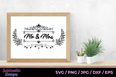 Mr & Mrs Wedding Sign Printable, SVG Cut File SVG Sublimatiz Designs 
