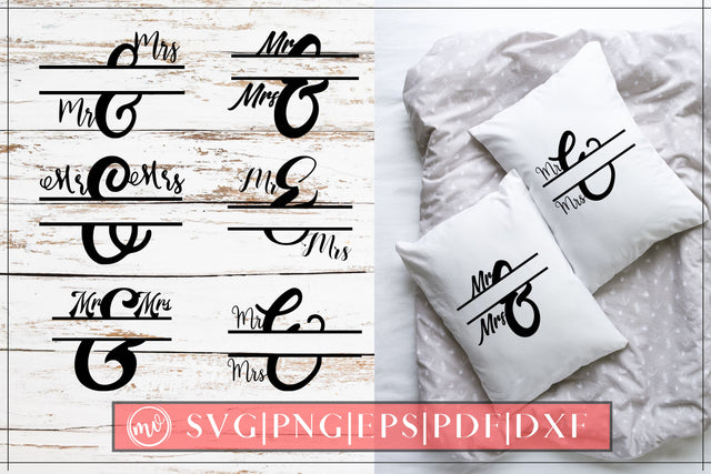 Mr & Ms Split Monogram Cut File Bundle - 6 SVG MockupSvgVenue 