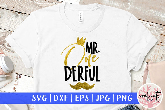 Mr One derful - Birthday SVG EPS DXF PNG Cutting File SVG CoralCutsSVG 