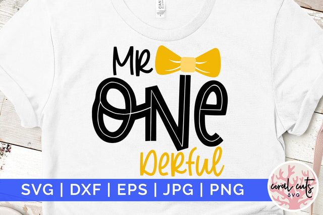 Mr one derful - Birthday SVG EPS DXF PNG Cutting File SVG CoralCutsSVG 