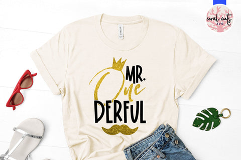 Mr One derful - Birthday SVG EPS DXF PNG Cutting File SVG CoralCutsSVG 
