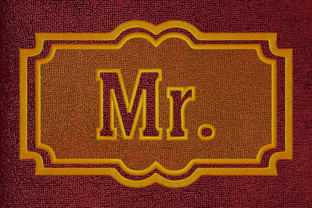 Mr text embossed machine embroidery digital download - So Fontsy