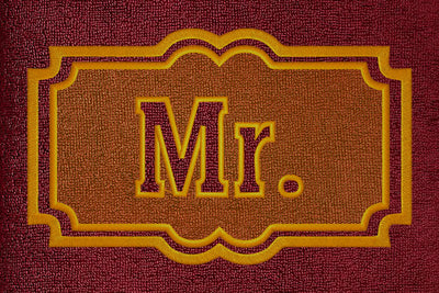 Mr text embossed machine embroidery digital download Embroidery/Applique DESIGNS embroidery-workshop 