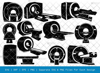 MRI Machine Silhouette - X-ray machine Svg Cricut Cut Files Png Bundle, SB01006 SVG ETC Craft 