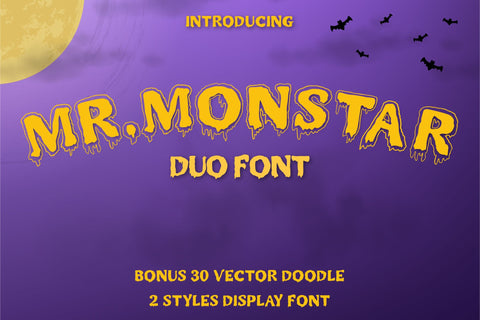MR.MONSTAR Duo Font & Extras Font Jun Creative 