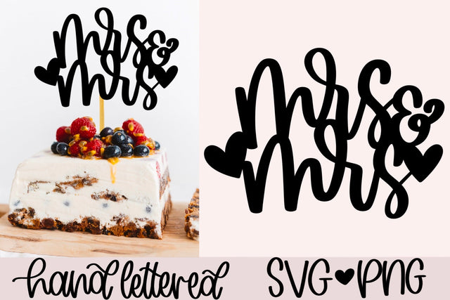 Mrs and mrs cake topper SVG SVG AnitaAlyiaLettering 