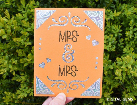 Mrs and Mrs card design SVG Digital Gems 