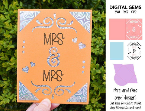 Mrs and Mrs card design SVG Digital Gems 