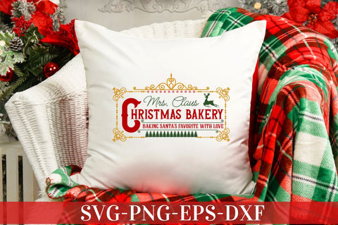 Mrs. claus christmas bakery baking santa's favorite with love SVG SVG DESIGNISTIC 
