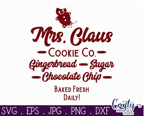 Mrs. Claus Cookie Co. - Round Christmas Svg SVG Crafty Mama Studios 