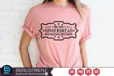 Mrs. claus gingerbread bakery bread cakes cookies cupcakes SVG SVG DESIGNISTIC 