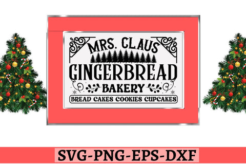 Mrs. Claus gingerbread bakery bread cakes cookies cupcakes SVG SVG DESIGNISTIC 