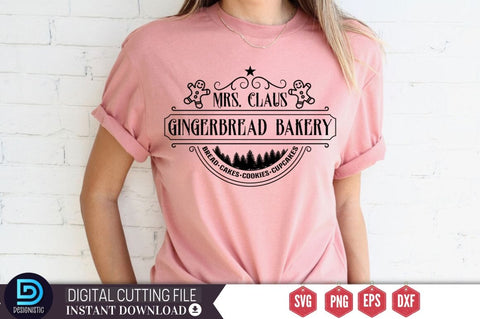 Mrs. claus gingerbread bakery bread cakes cookies cupcakes SVG SVG DESIGNISTIC 