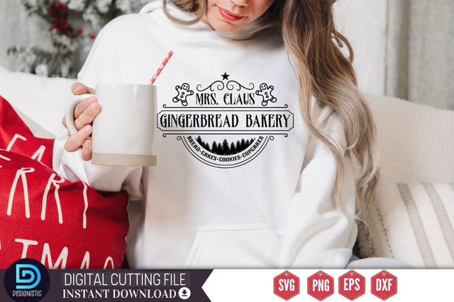 Mrs. claus gingerbread bakery bread cakes cookies cupcakes SVG SVG DESIGNISTIC 