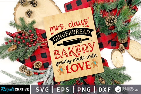 Mrs claus gingerbread bakery freshly SVG Design SVG Regulrcrative 