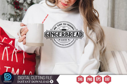 Mrs. Claus' old fashioned gingerbread bakery cookies cakes pastries bread muffins baked fresh daily SVG SVG DESIGNISTIC 