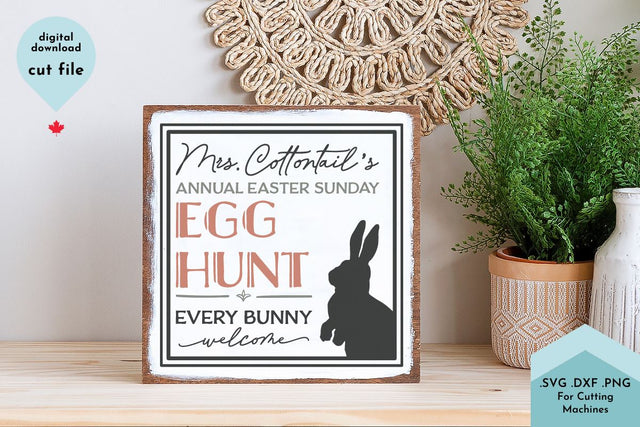Mrs. Cottontail's Annual Easter Egg Hunt SVG Lettershapes 