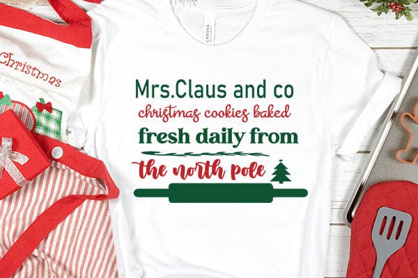 Mrs.Claus and co christmas cookies baked fresh daily from the north pole SVG Angelina750 