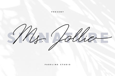 Ms. Jollie Signature Font Fadeline Std. 