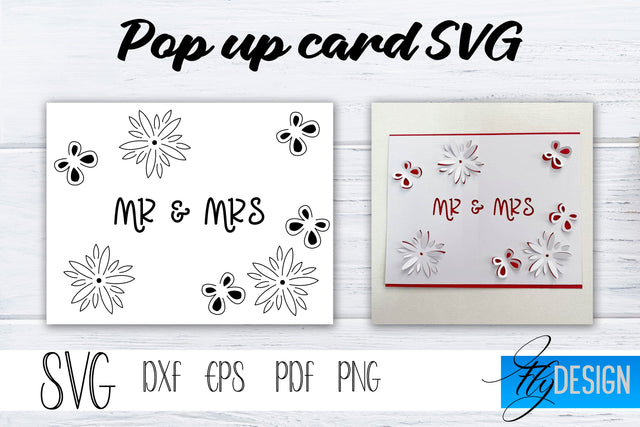 MS & MRS Pop Up Card SVG, Pop-Up Greeting Card, Cricut Pop Up Card, Mothers Day Svg, 3D Card, Birthday SVG Card SVG Fly Design 
