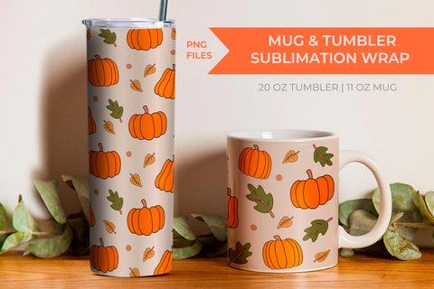 Mug and tumbler fall designs Sublimation KMarinaDesign 