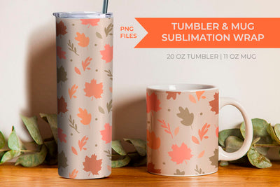 Mug and tumbler fall designs Sublimation KMarinaDesign 