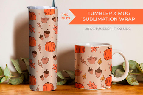 Mug and tumbler fall designs Sublimation KMarinaDesign 
