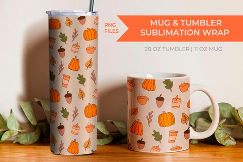 Mug and tumbler sublimation fall designs Sublimation KMarinaDesign 
