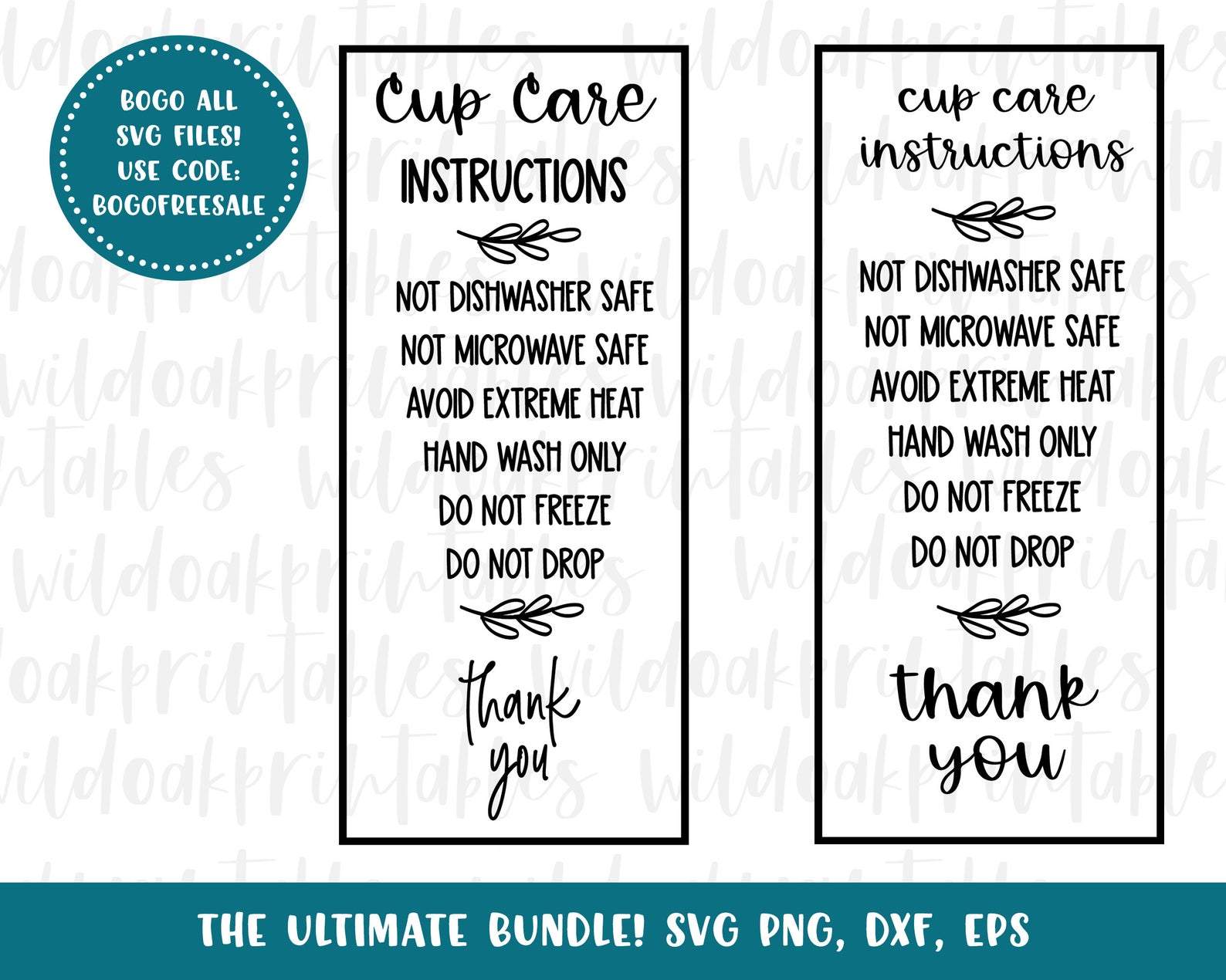 200 Pieces Tumbler Care Instructions Cards, Cup Mug Care