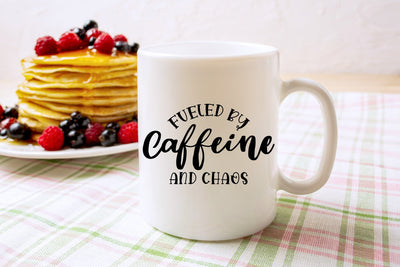 Mug Design SVG Quotes Fueled By Caffeine And Chaos SVG dapiyupi store 